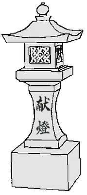 燈籠　文字彫り例